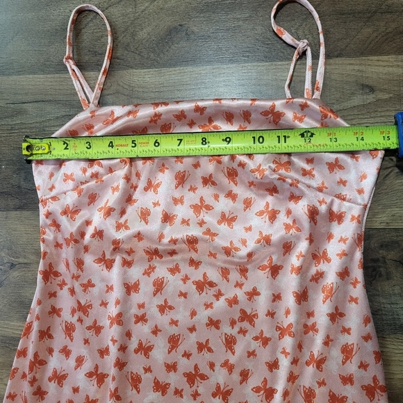 Urban Outfitters Women's Orange and Pink Butterfly Bodycon Mini Dress Size M - Picture 6 of 8